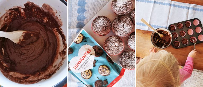 Ihanat suklaa-appelsiinimuffinssit valmistuvat helposti Vappu Pimiän ohjeella.